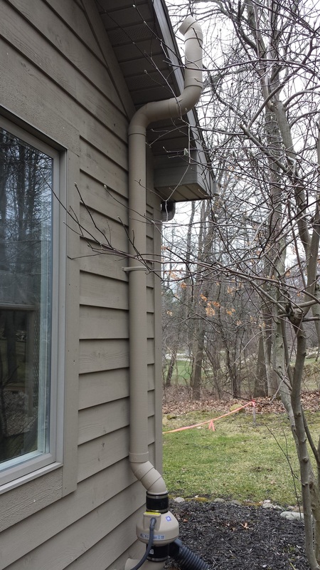 Painted Radon Mitigation System installed by our certified professionals